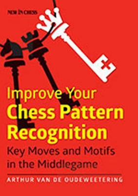 Paperback book titled "Improve Your Chess Pattern Recognition" by New in Chess, focusing on key middlegame moves and motifs.