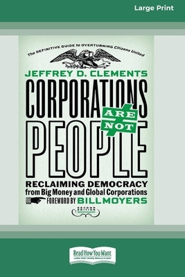 Paperback book titled "Corporations Are Not People" by ReadHowYouWant, second edition, large print edition, featuring text on the cover.