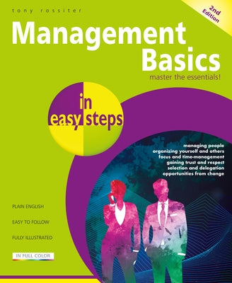 Paperback book titled "Management Basics in Easy Steps" by In Easy Steps, featuring a cover with a professional design and title text.