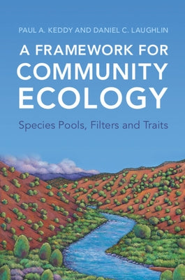 Paperback book titled "A Framework for Community Ecology" by Cambridge University Press, featuring a cover with ecological illustrations.