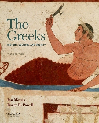 Paperback book titled "The Greeks: History, Culture, and Society" by Oxford University Press, USA, with a classical Greek-themed cover design.