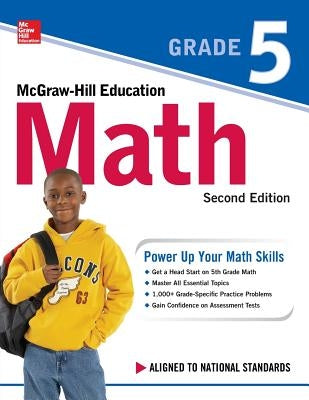 Cover of McGraw-Hill Education Math Grade 5, Second Edition textbook featuring colorful geometric shapes and educational graphics.