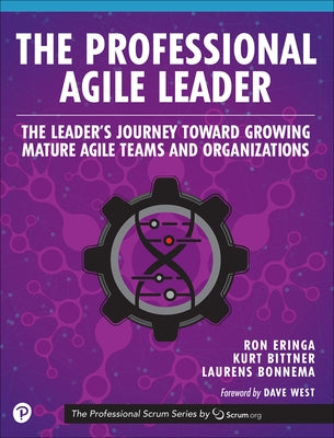 Paperback book titled "The Professional Agile Leader" by Addison-Wesley Professional, featuring a cover with a professional design.