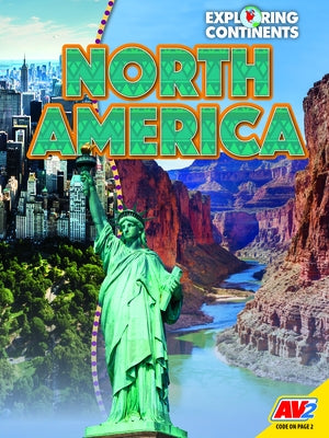 Paperback North America book by AV2 featuring maps and educational content, suitable for classroom or personal learning.