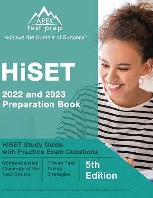 Paperback HiSET 2022-2023 Preparation Book by Apex Test Prep with practice exam questions and study guide for test success