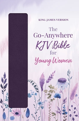 Barbour Publishing Go-Anywhere KJV Bible for Young Women with plum patch cover, featuring a compact and portable design.