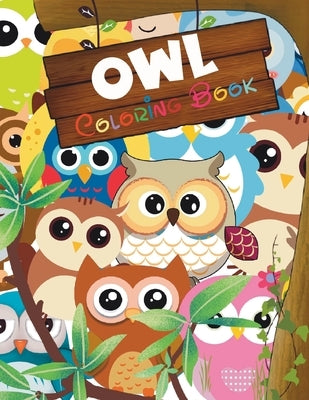 Coloring book for kids ages 4-8 featuring owl illustrations, 100 pages with 50 designs, paperback size 8.5x11 inches.