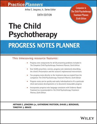 The Child Psychotherapy Progress Notes Planner Paperback Wiley