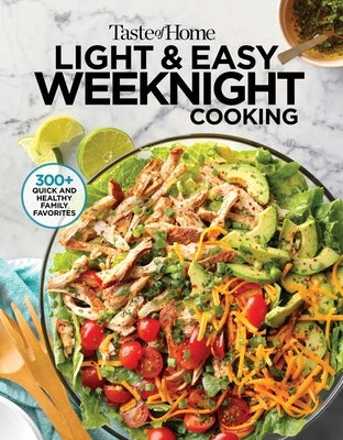 Paperback cookbook titled "Taste of Home Light & Easy Weeknight Cooking" featuring quick, healthy family dinner recipes.
