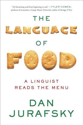 Paperback of The Language of Food book by W. W. Norton & Company showing a close-up of the cover with food-themed illustrations.