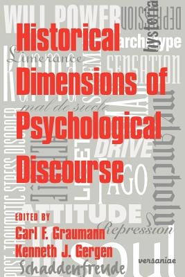 Paperback book titled "Historical Dimensions of Psychological Discourse" by Cambridge University Press, with a plain cover and text.