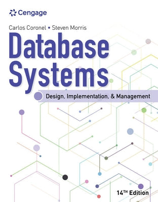 Paperback of Database Systems: Design, Implementation, & Management by Cengage Learning, showing the front cover with title and author.