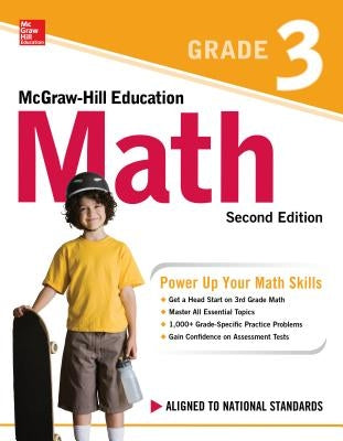 Paperback McGraw-Hill Education Math Grade 3 textbook with colorful cover and educational illustrations.