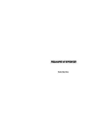 Philosophy of Hypertext Paperback Lulu.com