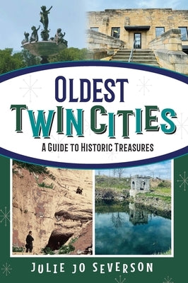 Paperback book titled "Oldest Twin Cities: A Guide to Historic Treasures" by Reedy Press, featuring historic landmarks on the cover.