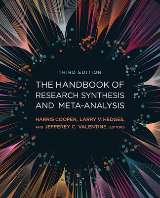 Paperback of the Handbook of Research Synthesis and Meta-Analysis by Russell Sage Foundation, featuring a cover with scholarly text.