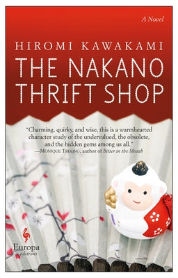 Paperback of The Nakano Thrift Shop by Europa Editions, showing the book cover with Japanese-themed artwork and title.