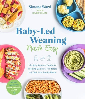 Paperback book titled "Baby-Led Weaning Made Easy" by Page Street Publishing, with colorful cover featuring baby and family meal imagery.