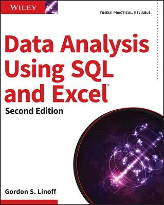 Paperback book titled "Data Analysis Using SQL and Excel" by Wiley, showing the cover with data charts and SQL icons.