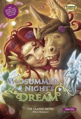 Paperback of A Midsummer Night's Dream graphic novel by Classical Comics, featuring colorful illustrated scenes from the Shakespeare play