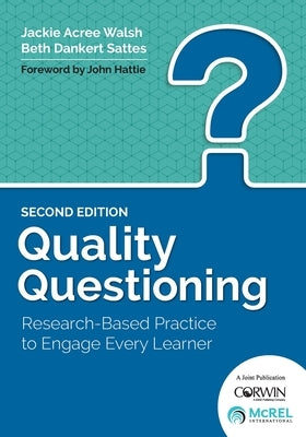 Paperback book titled "Quality Questioning" by Corwin Publishers, featuring a colorful cover with educational graphics.