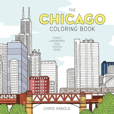 Open paperback of The Chicago Coloring Book by Agate Midway featuring iconic landmarks and hidden gems for adult coloring.