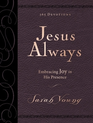 Thomas Nelson Jesus Always Large Deluxe imitation leather journal with embossed cover featuring a joyful religious design.