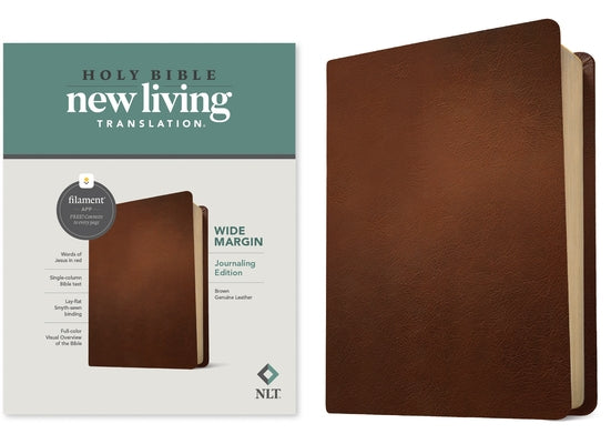 NLT Wide Margin Bible, Filament-Enabled Edition (Genuine Leather, Brown, Red Letter) Bible Tyndale House Publishers