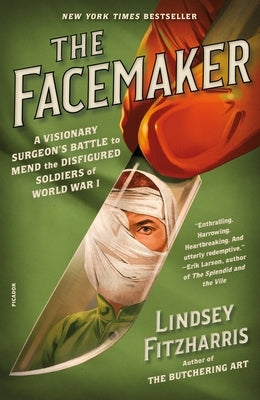 Paperback book titled "The Facemaker" by Picador USA, featuring a cover image related to WWI surgical reconstruction.