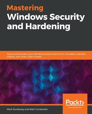 Paperback book titled "Mastering Windows Security and Hardening" by Packt Publishing, featuring a Windows security guide cover.