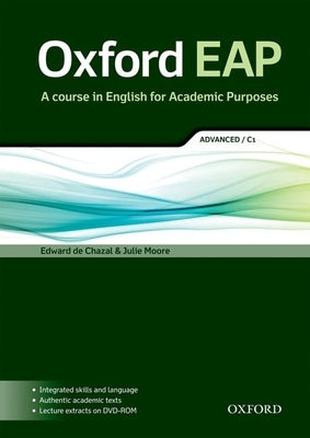 Oxford Oxford Eap Advanced Student Book paperback with DVD-ROM pack, featuring educational material and multimedia resources.
