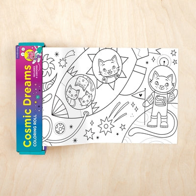Cosmic Dreams Mini Coloring Roll Paperback Galison