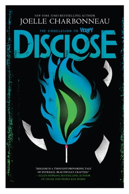 Harperteen Disclose book cover featuring artistic design and title with a dark, abstract background.
