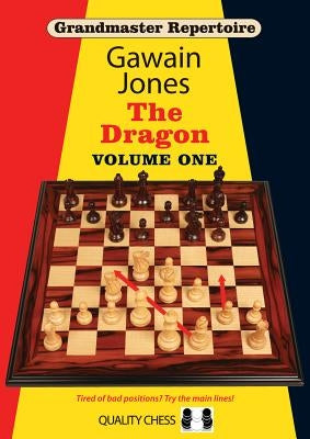 Wooden chess piece called The Dragon by Quality Chess, detailed carved design, standing on a chessboard.