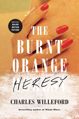 Paperback copy of The Burnt Orange Heresy by Harry N. Abrams, featuring a cover with artwork and title visible.
