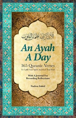 Paperback book titled "An Ayah a Day" by Fons Vitae, featuring Quranic verses to uplift the spirit and feed the soul.