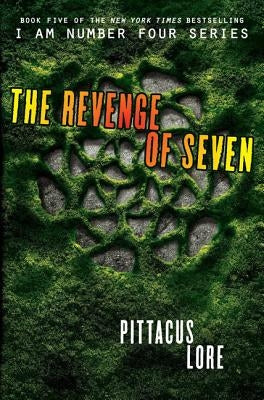 Paperback copy of "The Revenge of Seven" by HarperCollins featuring the book cover with title and author text.