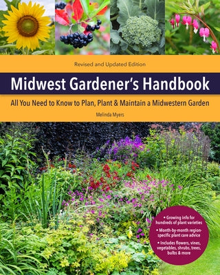 Paperback Midwest Gardener's Handbook, 2nd Edition by Cool Springs Press, showcasing a gardening book with plants and garden tools.
