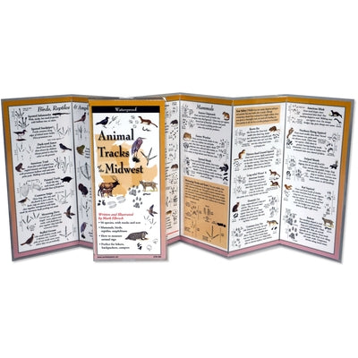 Animal Tracks of the Midwest book by Earth Sky + Water, featuring detailed illustrations of various animal footprints