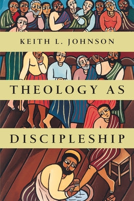 Paperback of Theology as Discipleship by IVP Academic, featuring a close-up of the book cover with text and design elements.
