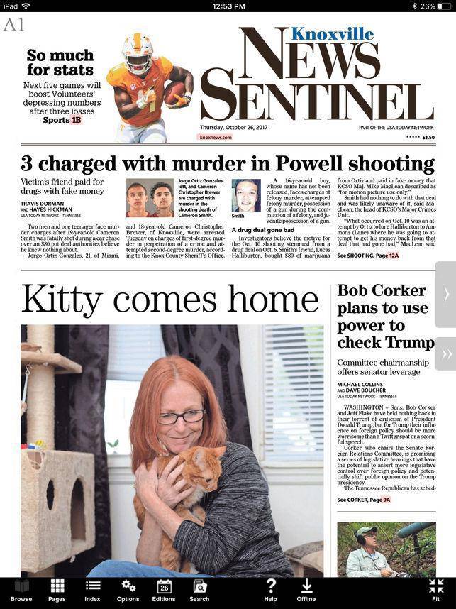 Knoxville News Sentinel Sunday Only Delivery for 12 Weeks - SureShot Books Publishing LLC