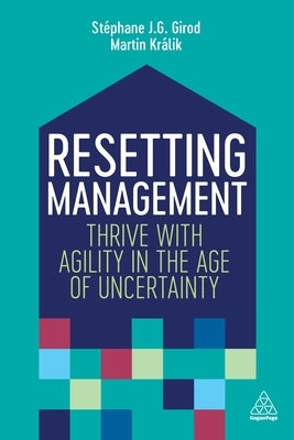 Paperback book titled "Resetting Management: Thrive with Agility in the Age of Uncertainty" by Kogan Page, featuring a clean cover design.