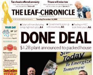 The Leaf Chronicle Fri, Sat & Sun 3 Day Delivery for 12 Weeks - SureShot Books Publishing LLC