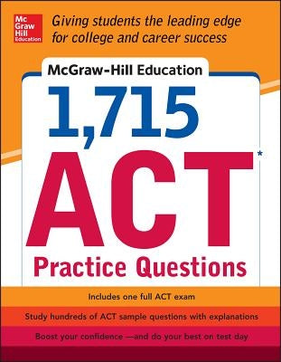 McGraw-Hill Education ACT practice questions paperback book with cover image featuring test preparation materials.
