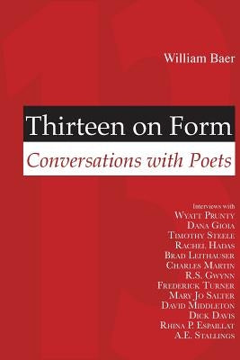 Paperback of Thirteen on Form: Conversations with Poets by Measure Press Inc., featuring a book cover with poetic design.