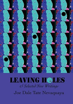 Paperback of Leaving Holes & Selected New Writing by Mongrel Empire Press, featuring a close-up of the book cover with text and design.