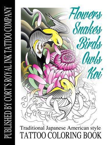 Flowers, Snakes, Birds, Owls and Koi Coloring Book - SureShot Books Publishing LLC