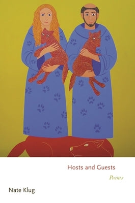 Paperback of "Hosts and Guests: Poems" by Princeton University Press featuring a close-up of the book cover with poetic artwork.