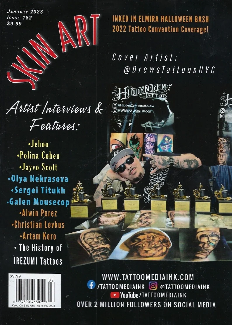 Skin Art Magazine Issue # 182 - Current Issue Tatto Media Ink