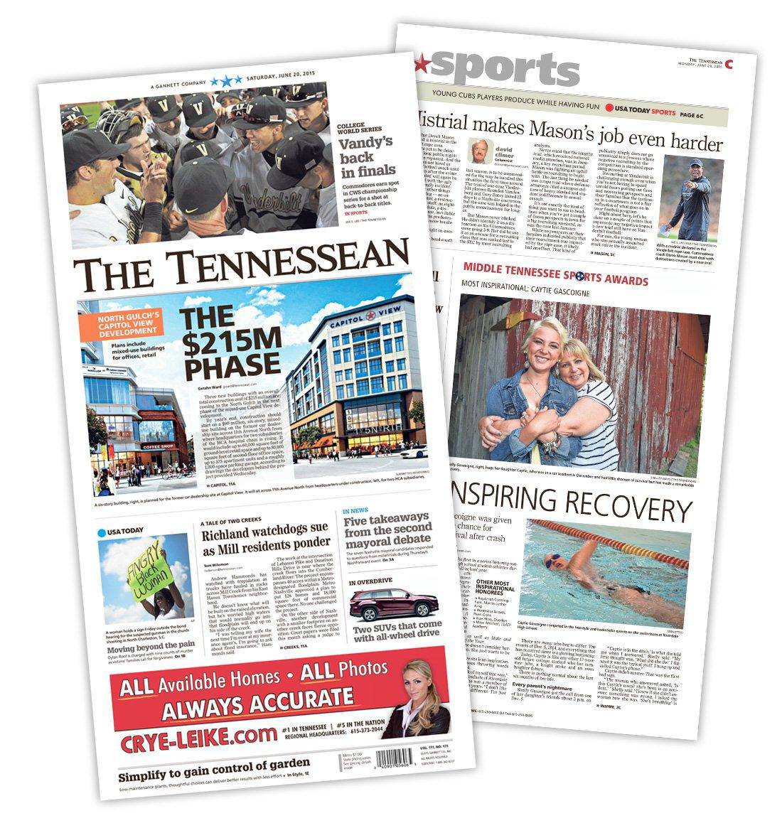 The Tennessean Monday-Sunday 7 day delivery for 12 weeks - SureShot Books Publishing LLC